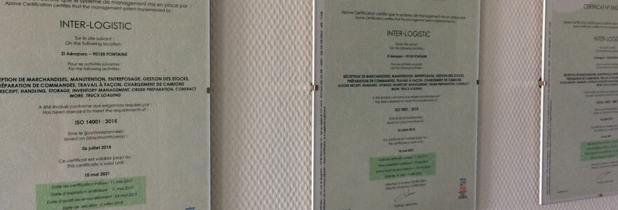 certificat ISO